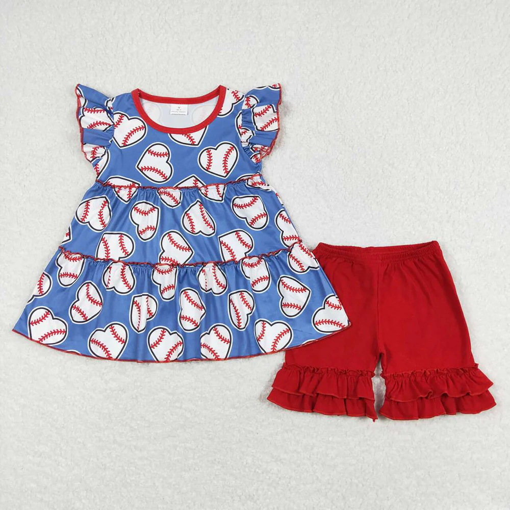 Match Baby Girls Flowers Tunic Shorts Summer Clothes Sets