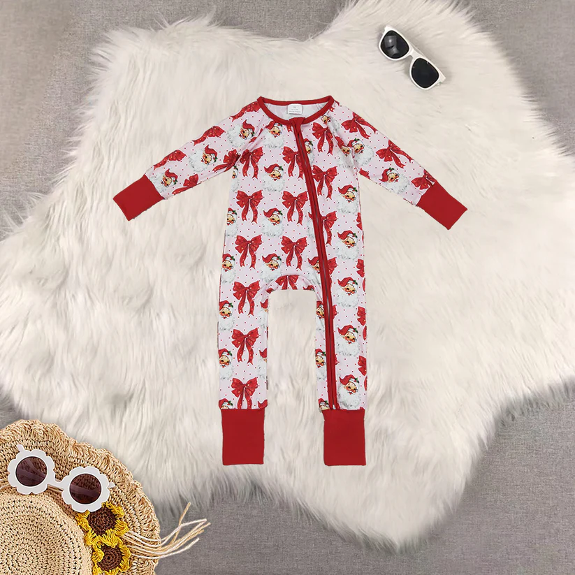 Sibling baby girls clothes Christmas red long Sleeve pants sets and dress and rompers D 6.25