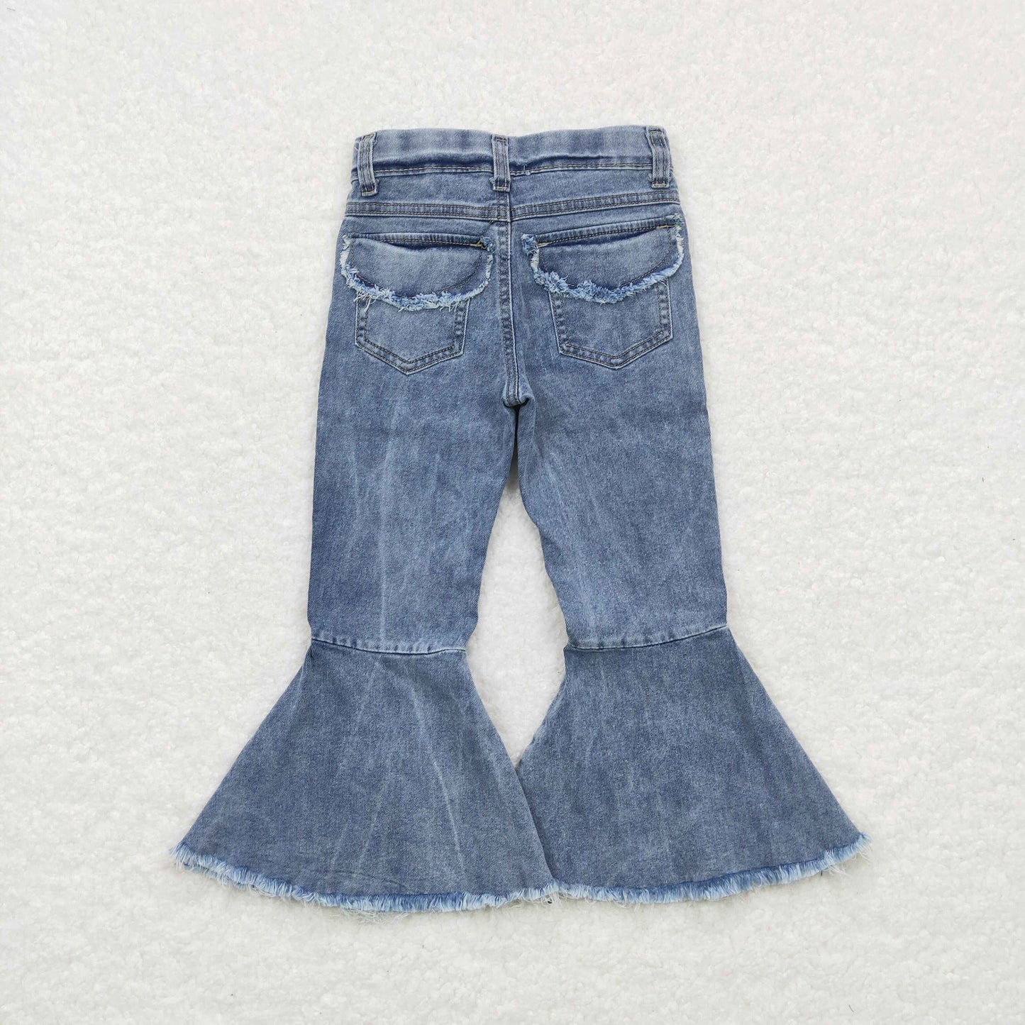 P0325 Light colored bell bottom denim trousers