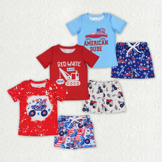 Match Baby Boys 4th Of July Tee Top Summer Kids Outfits Sets