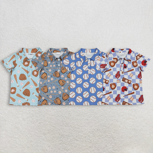 Sibling Baby Boys Short Sleeve Baseball Button Team Polo Shirts Top Cute Children's Fashion Outfit for Little Sports Fans