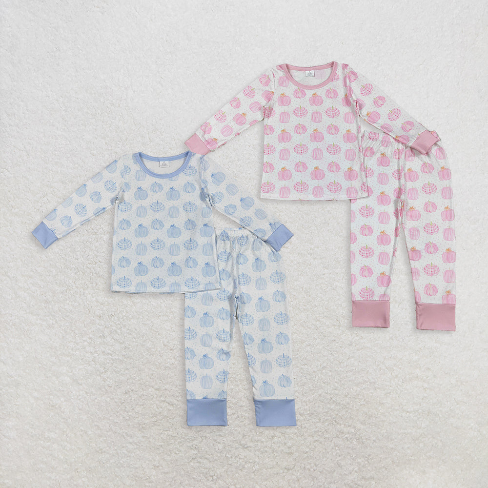 Sibling Boys Baby Girls Bamboo Pumpkins Top Pants Pajamas Outfits D 7.21