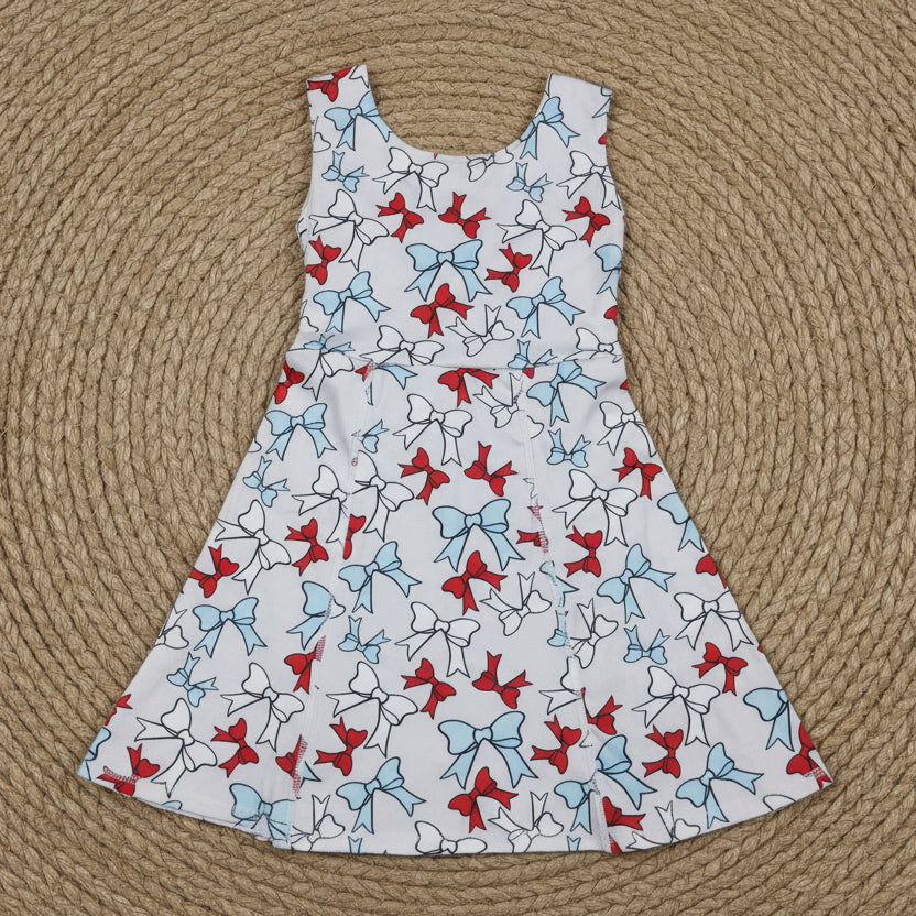 GSD3752 red white blue coquette bows athletic active skort dress