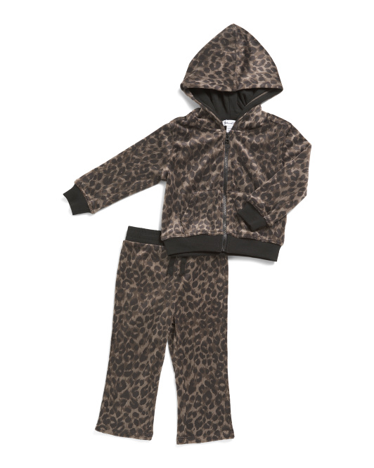 Custom order MOQ 5 Infant Girls 2pc Zip Up Hoodie And Pants Set