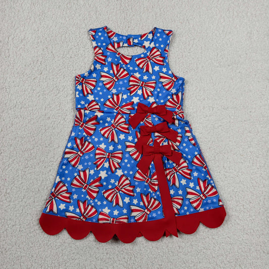 patriotic flag coquette bow stars athletic scallop dress