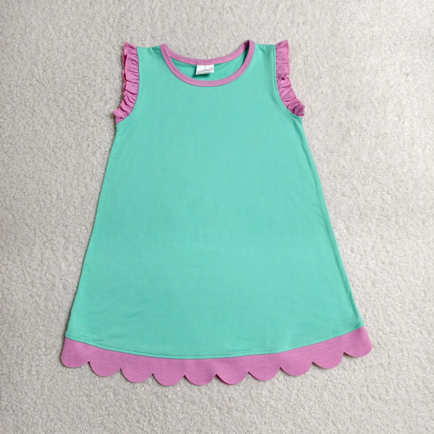 solid color scallop dress