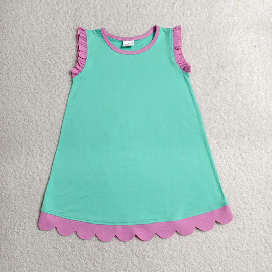 solid color scallop dress