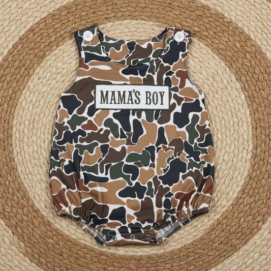 SR3908 embroidery mama's boy camo bubble baby clothes