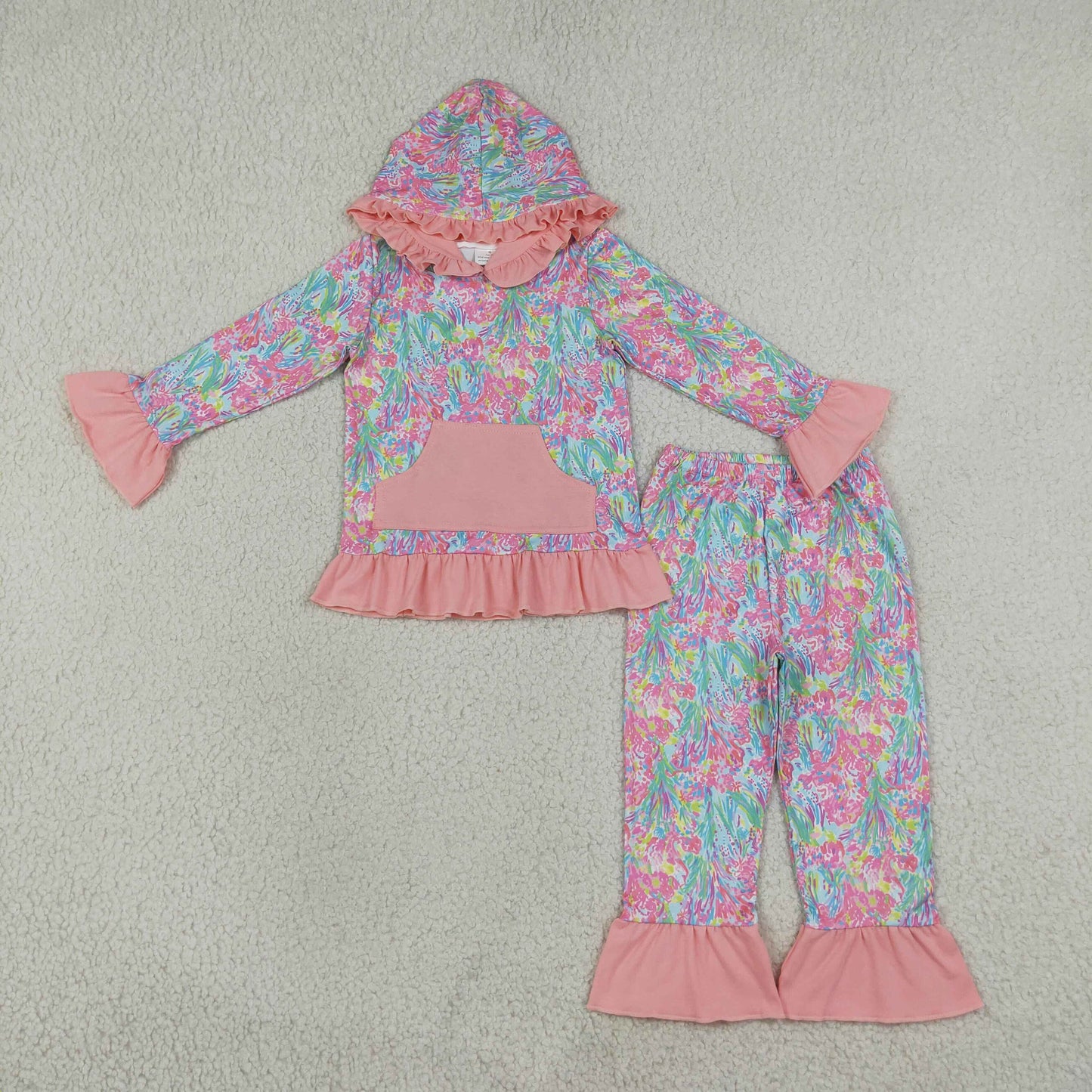 colorful lilly ruffle hoodie outfit girls clothing
