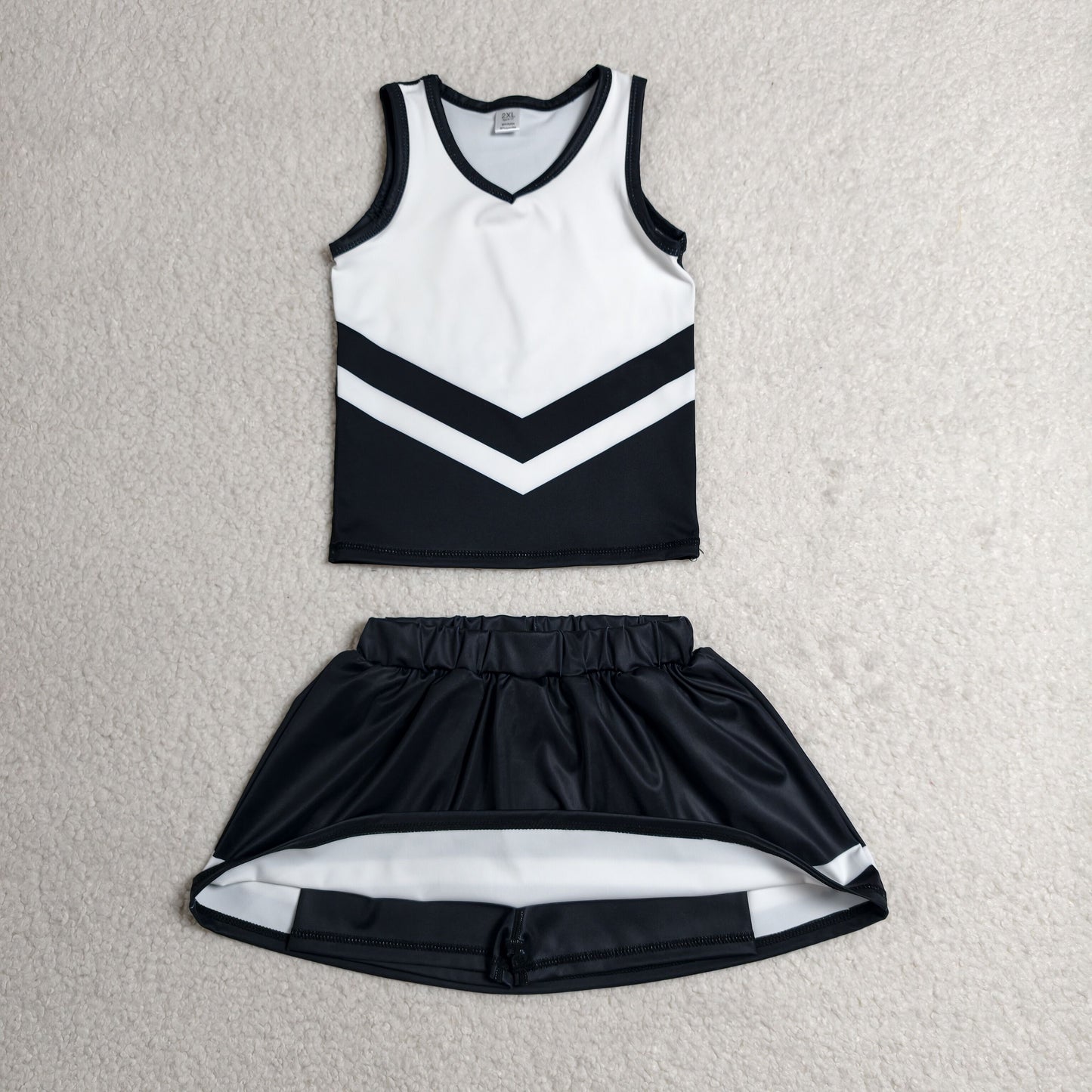 black white cheerleader athletic skort outfit girls clothes