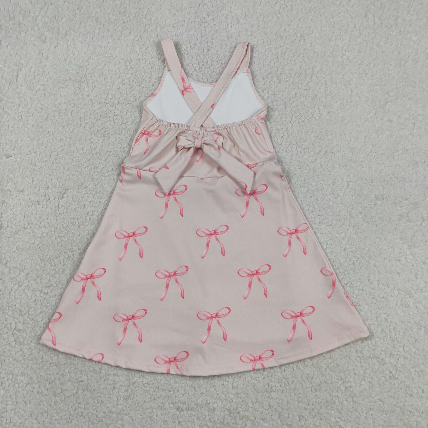 strap pink bow coquette athletic skort dress