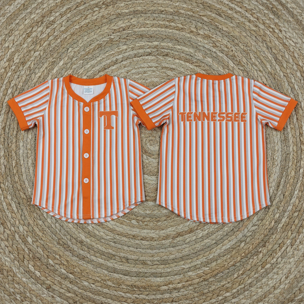 tennessee vols stripes button v-neck team boys t-shirt