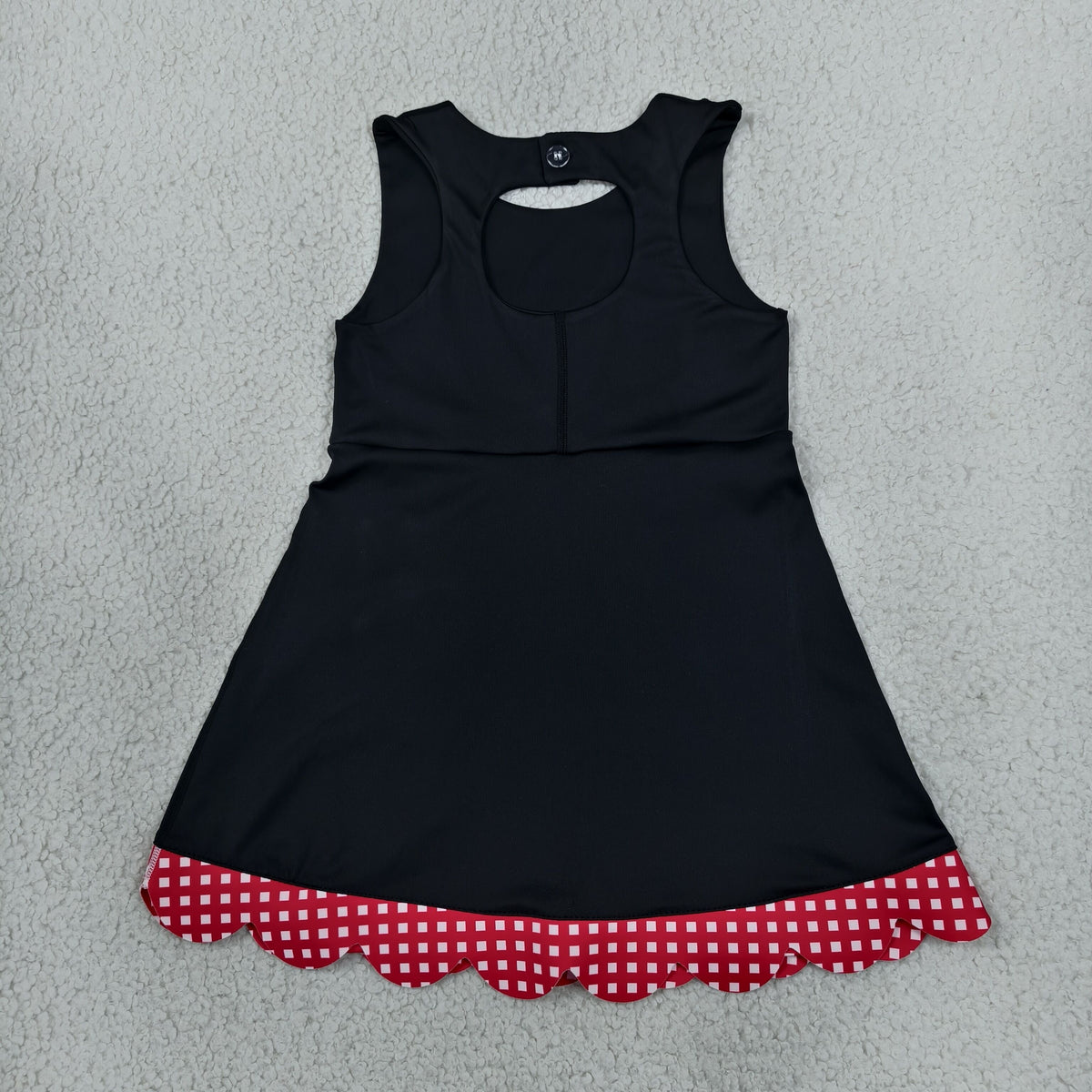 red black athletic scallop dress kids clothing
