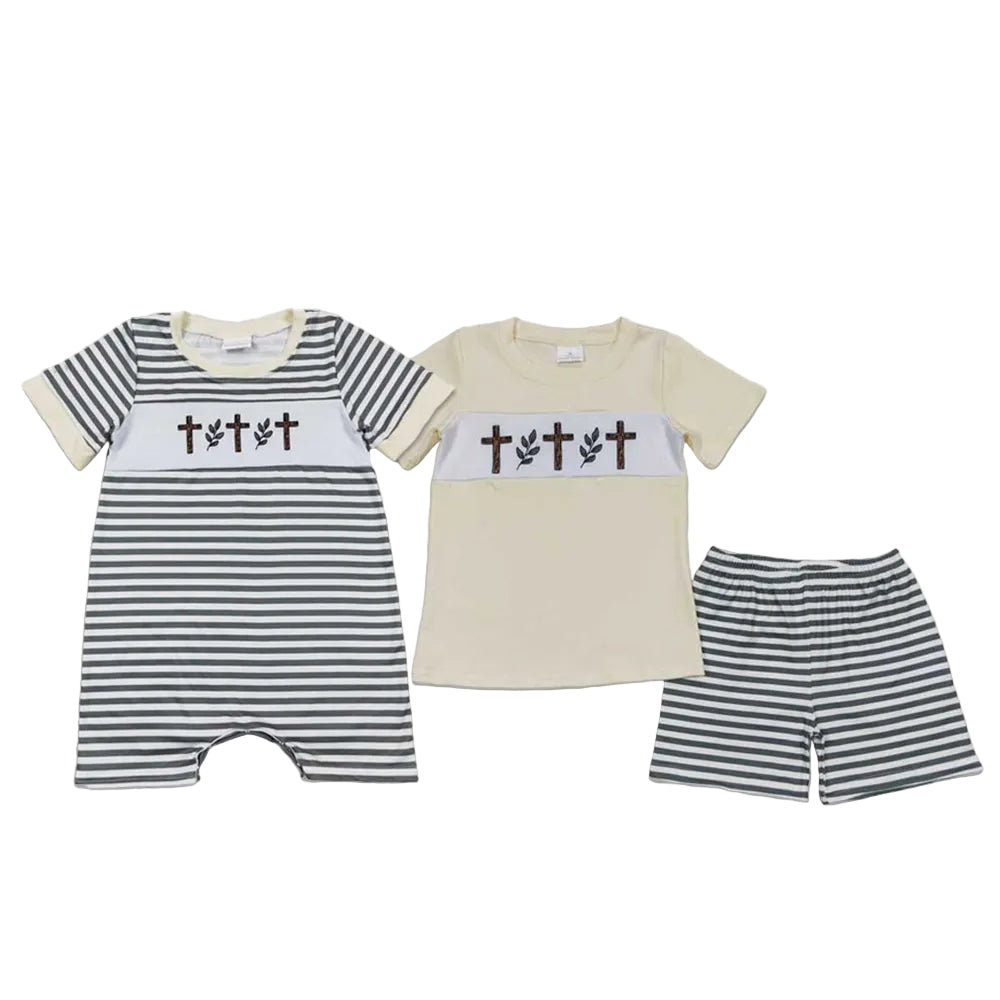 Match Baby Boys Easter Cross Rompers Sets