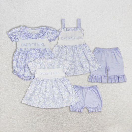 Match Baby Girls Daddy's Girl Flowers Rompers Shorts Clothes Sets D 3.15