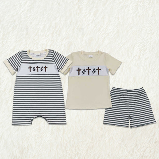 Match Baby Boys Easter Cross Rompers Sets D 3.13