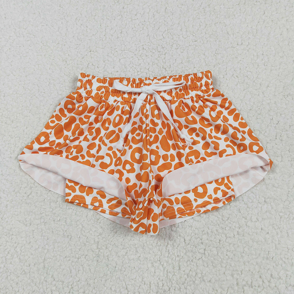 SS0584 Baby girls orange leopard butterfly shorts