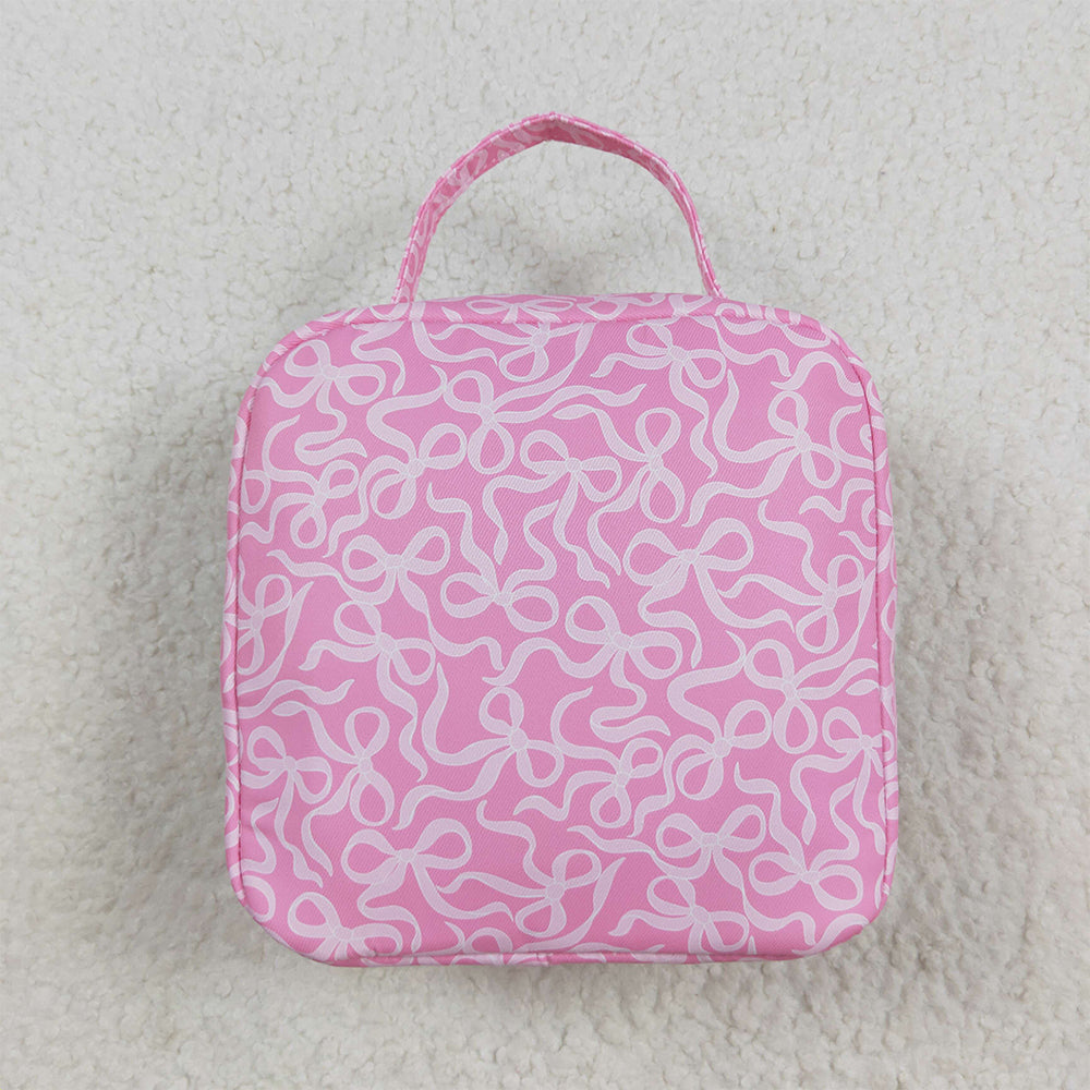 BA0310 Baby Girls Pink Bows Plaid Ruffle School Bags Lunch Boxes D 8.2