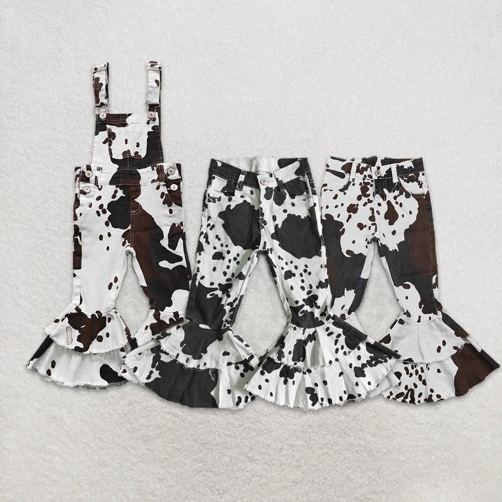 Match Baby Girls Cow print double jeans Overalls D 3.15