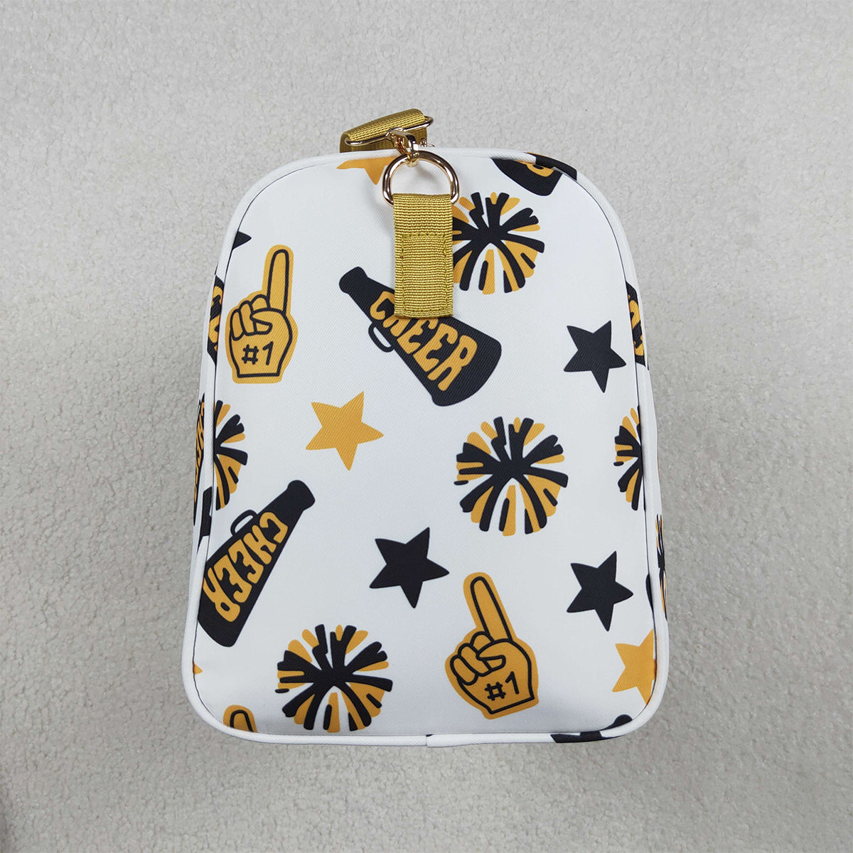 BA0370 Adult Team Black Gold Cheer Fireworks Zipper Gym Bags  D 1023