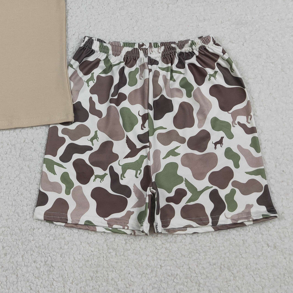 Baby Boys Embroidery Camo Ducks Top And Shorts Set Hunting Themed Clothing Outfit for Infants