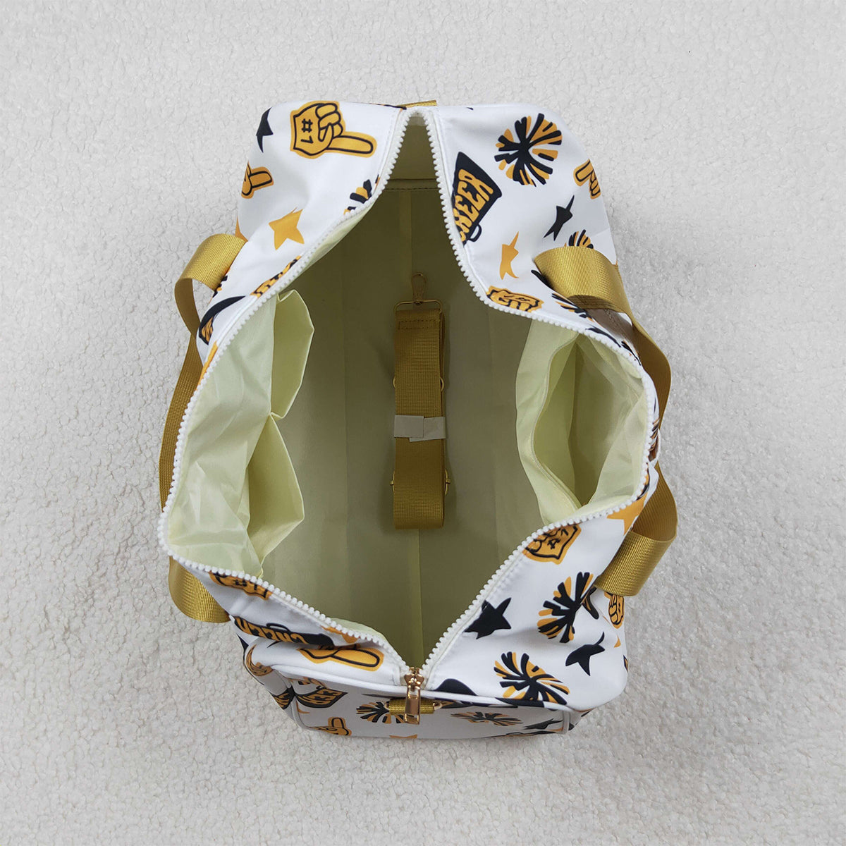 BA0370 Adult Team Black Gold Cheer Fireworks Zipper Gym Bags  D 1023