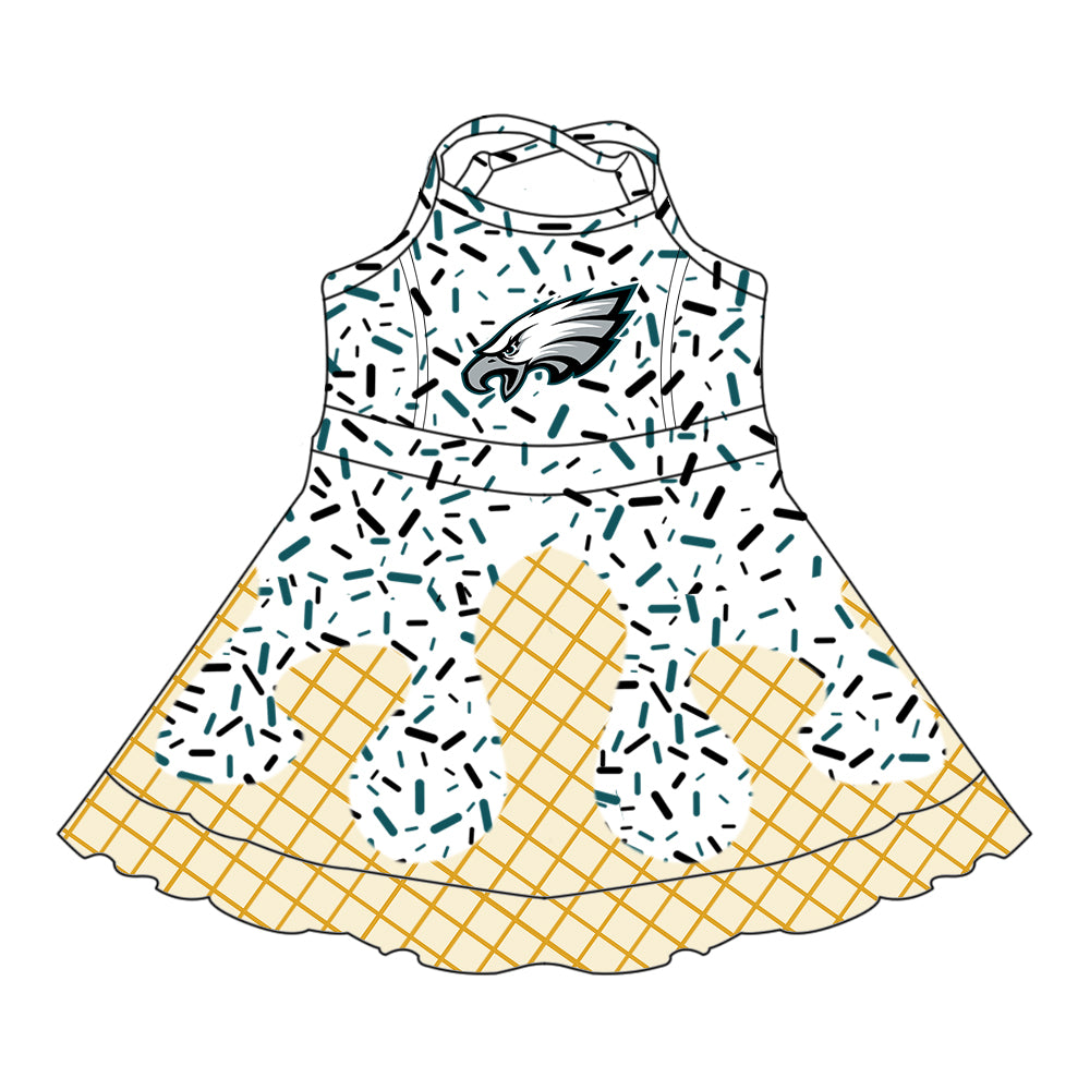 Custom  baby girl  EAGLES team dress  D 6.28