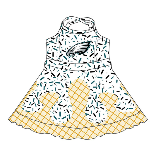 Custom  baby girl  EAGLES team dress  D 6.28