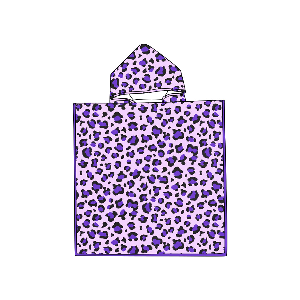 Custom purple leopard print Towel MOQ 3