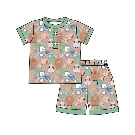 Custom baby boys leopard print pajamas 4323