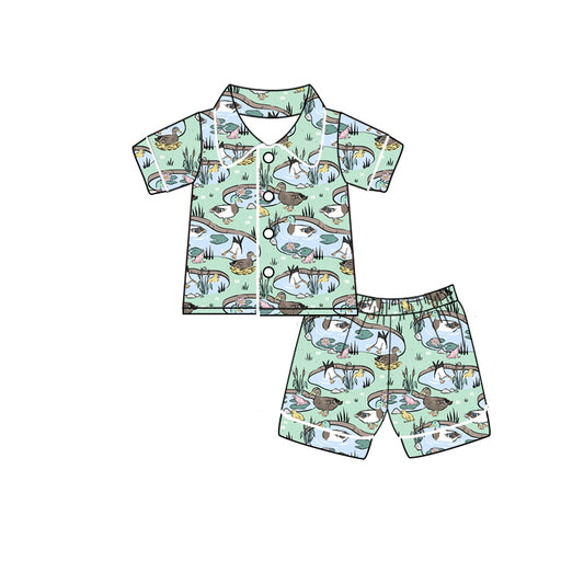 Custom baby boys leopard print pajamas 4323