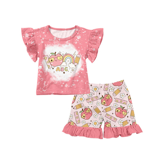 Custom baby girls short sleeve set 4323
