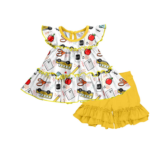 Custom baby girls short sleeve set 4323