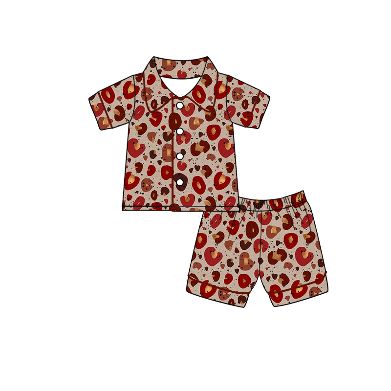 Custom baby boys leopard print pajamas 4325