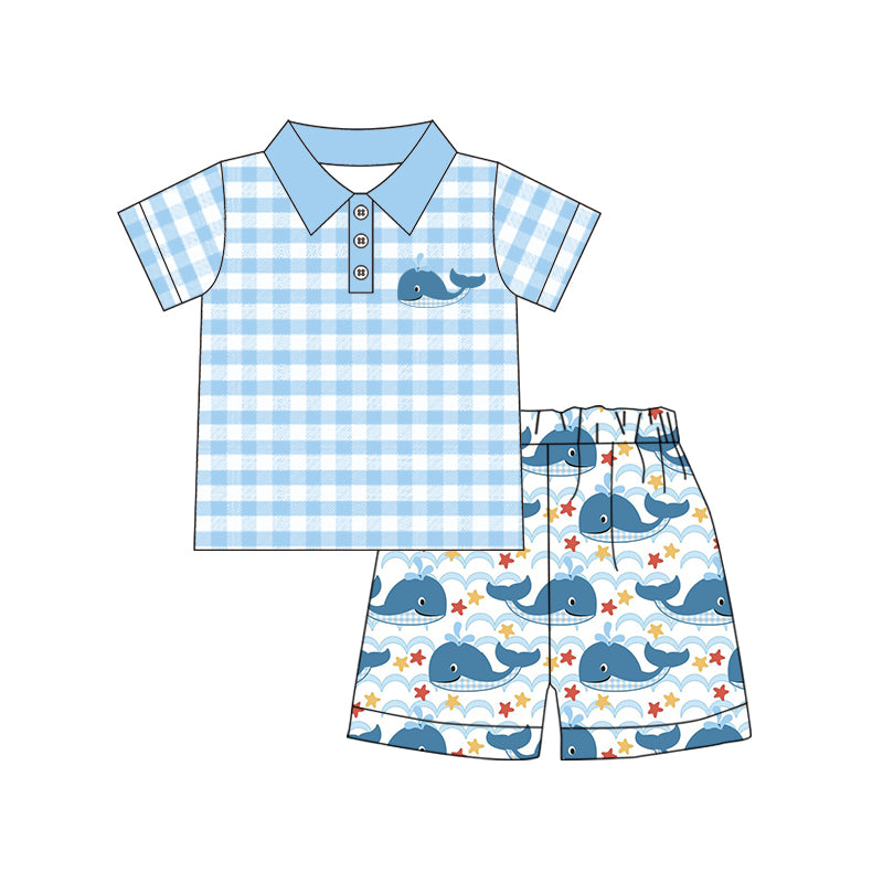 Custom baby boys short sleeve set  4325