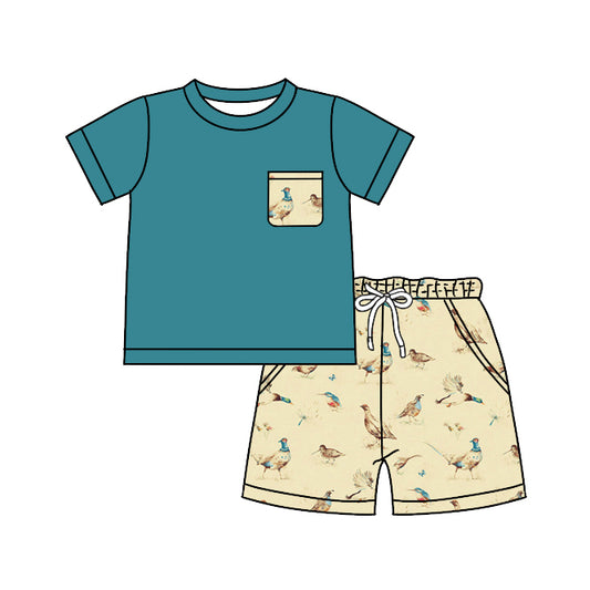 Custom baby boys short sleeve set 4402