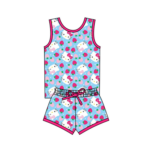 Custom baby girls short sleeve set 4402