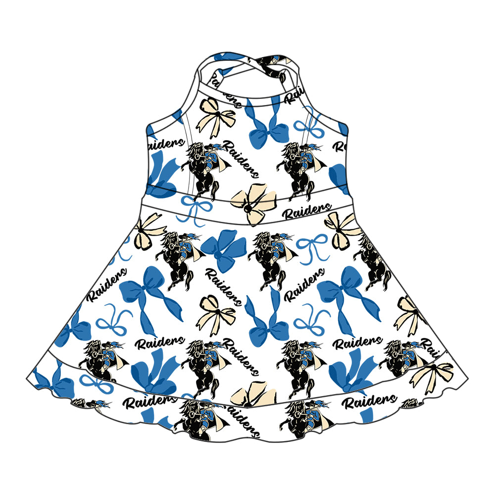 Custom  baby girls Raiders team dress    MOQ3  D 7.25
