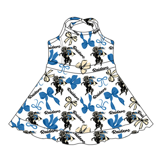 Custom  baby girls Raiders team dress    MOQ3  D 7.25