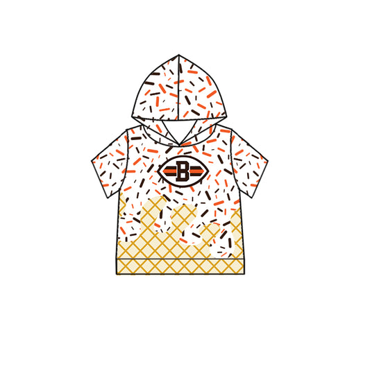 Custom children BROWNS Hooded short sleeves top  D 6.19