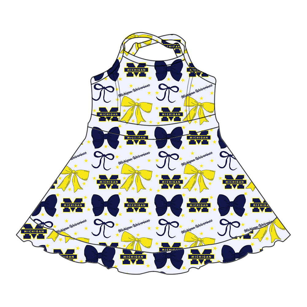 Custom  baby girl  Michigan Wolverines team dress  D 6.27