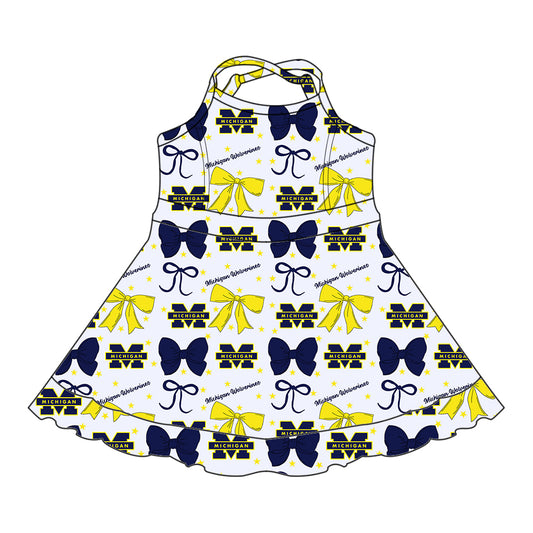 Custom  baby girl  Michigan Wolverines team dress  D 6.27