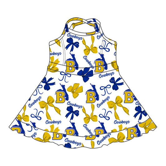 Custom baby girls Cowboys team dress MOQ3 D 7.26