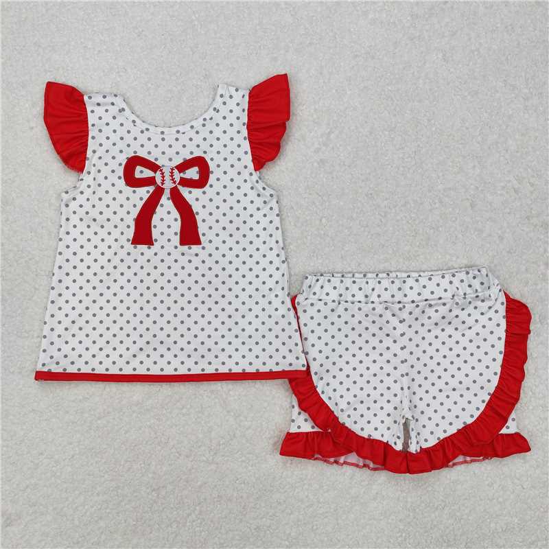 Match Baby Girls Baseball Bow Rompers Clothes Suits  D 3.26