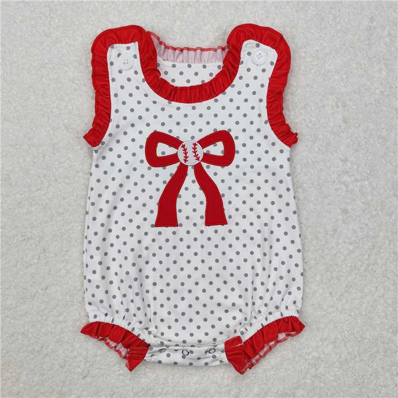 Match Baby Girls Baseball Bow Rompers Clothes Suits  D 3.26