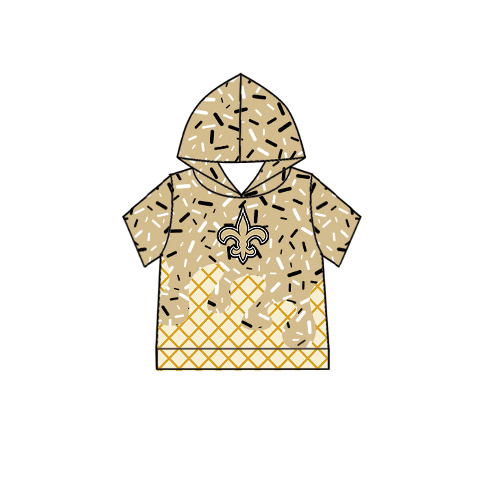 Custom children SAINTS Hooded short sleeves top  D 6.12