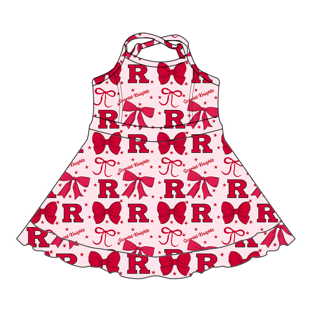 Custom  baby girl Rutgers Scarlet Knights team dress  D 6.28