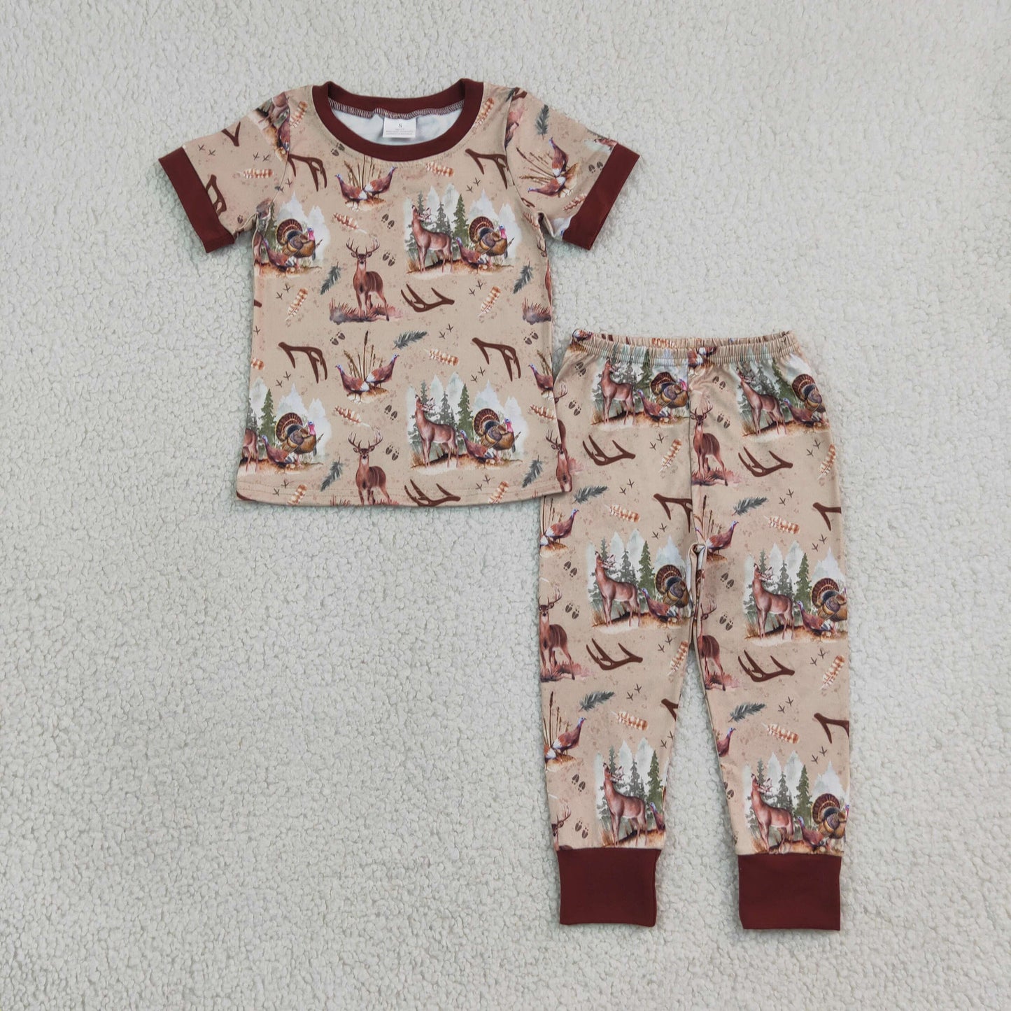 bucks & beards hunting pattern boy pajamas set