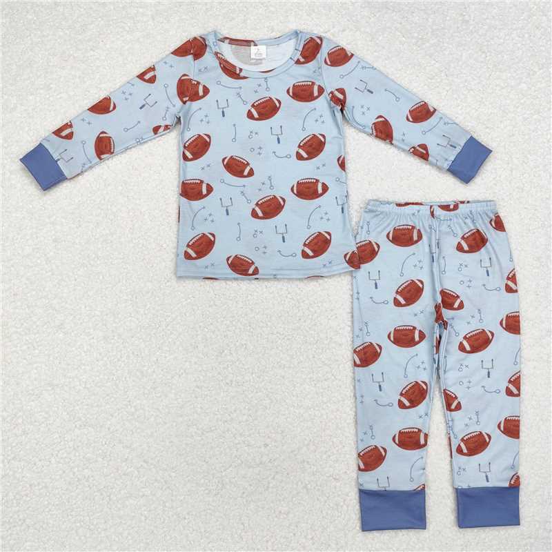 Match Baby Boys Blue Football Bamboo Rompers Pajamas  D 3.26
