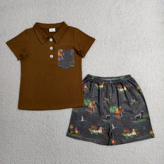 hunting polo shorts set